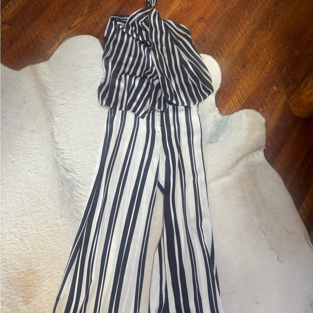 Zara Striped Black and White Wide-Leg Set